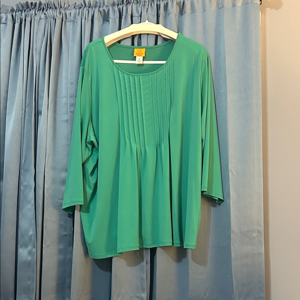 Ruby Rd. Jade  Pleated Women's Blouse